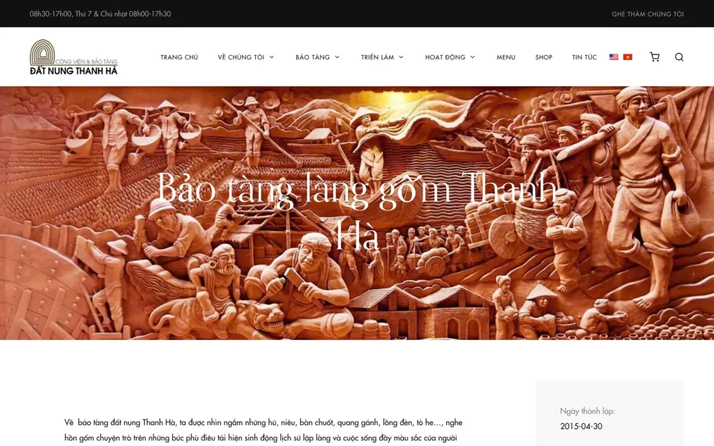 Website Công viên - Bảo tàng Đất nung Thanh Hà - Bảo tàng làng gốm