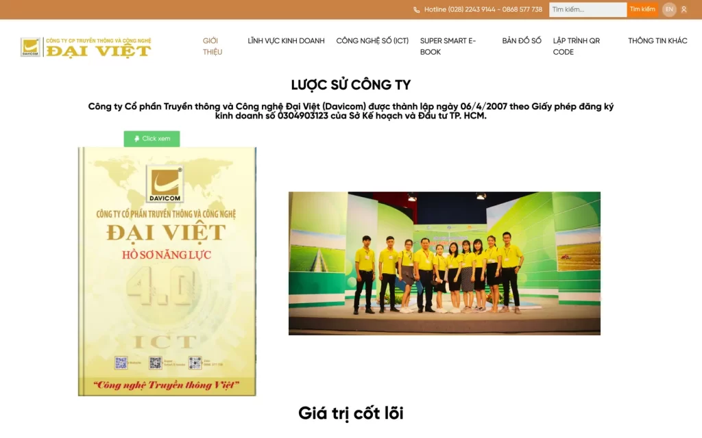 Website Davicom - Giới thiệu