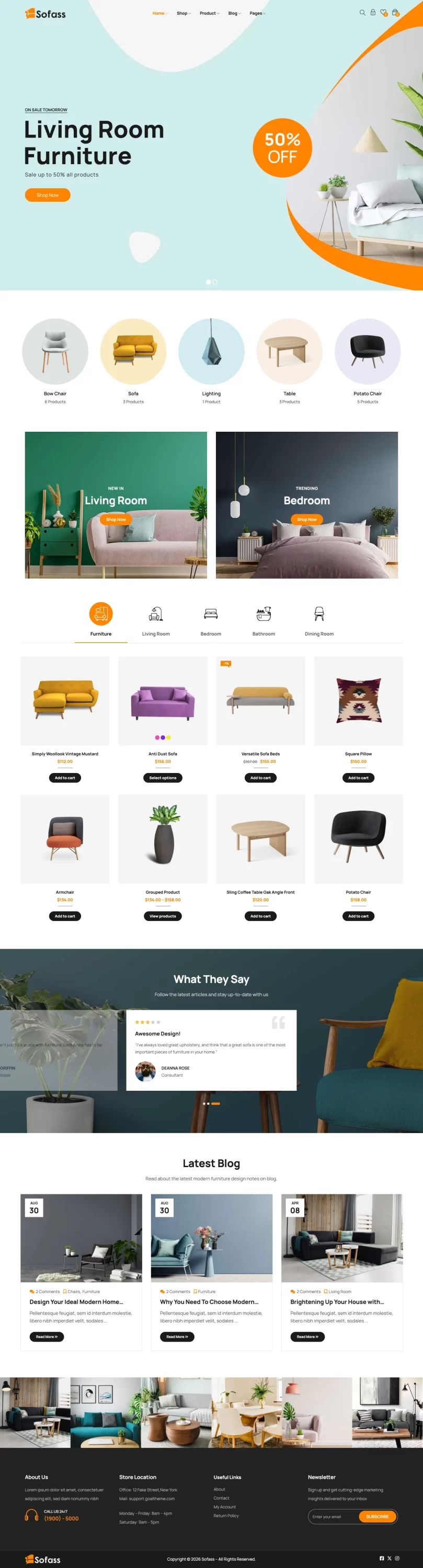 Mẫu website bán hàng nội thất – Sofass