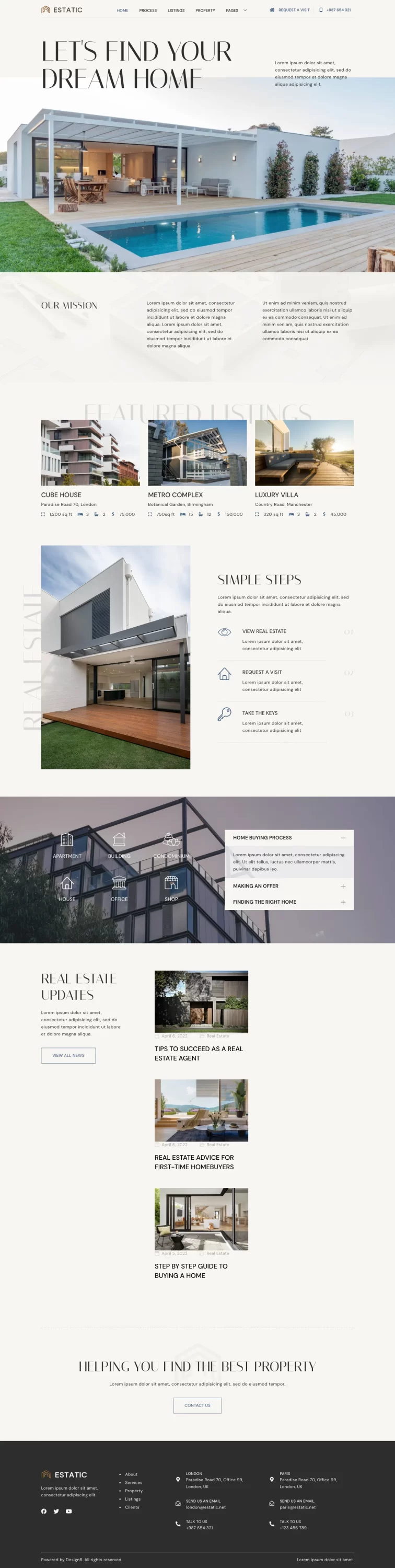 Mẫu website bất động sản – Estatic