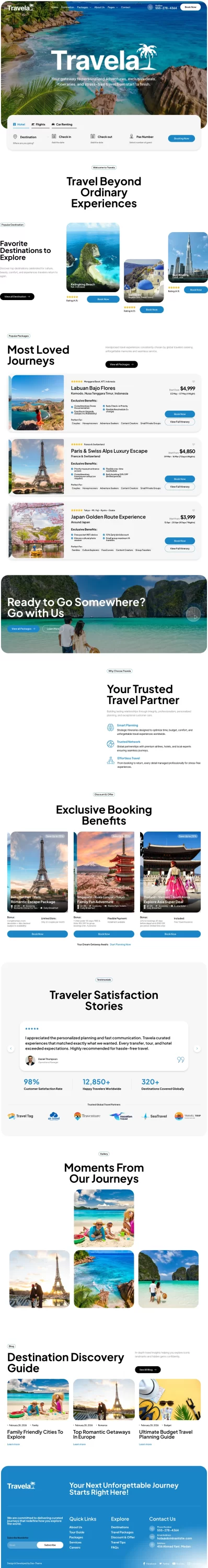 Mẫu website du lịch – Travela