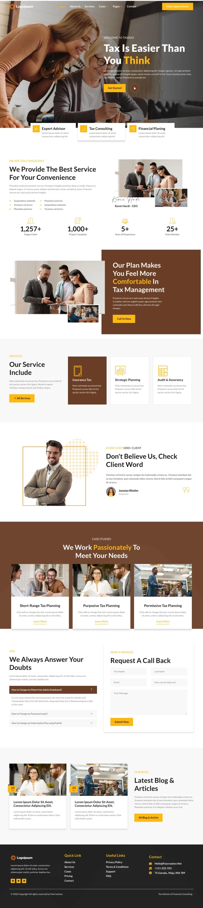 Mẫu website kế toán – thuế – Taxavo
