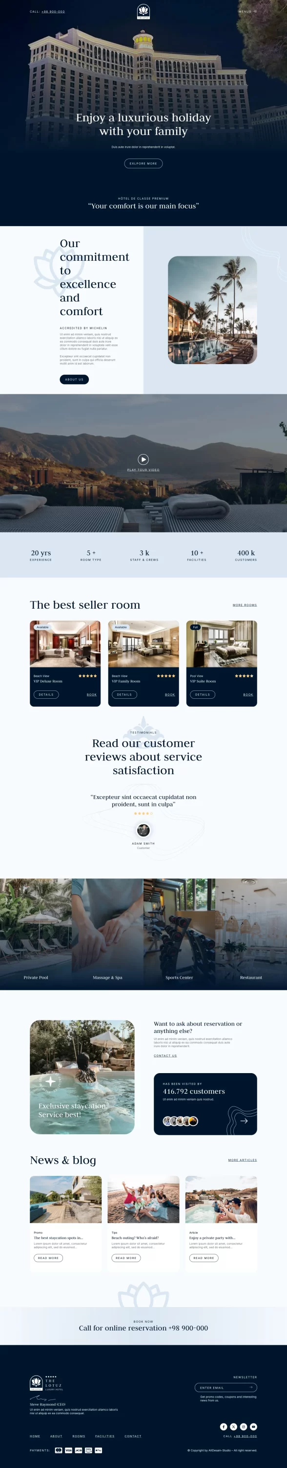 Mẫu website khách sạn – resort – Lotuz