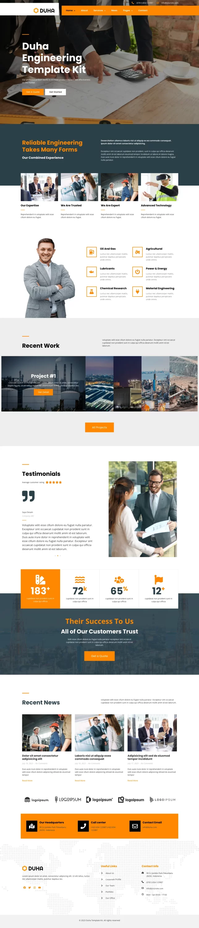 Mẫu website nhà máy sản xuất – Duha