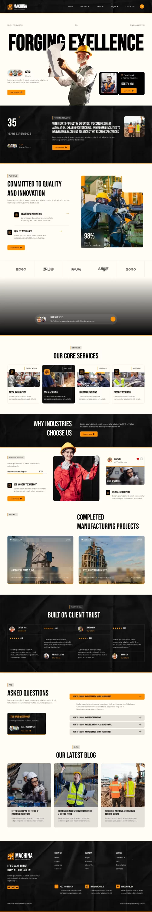 Mẫu website nhà máy sản xuất – Machina