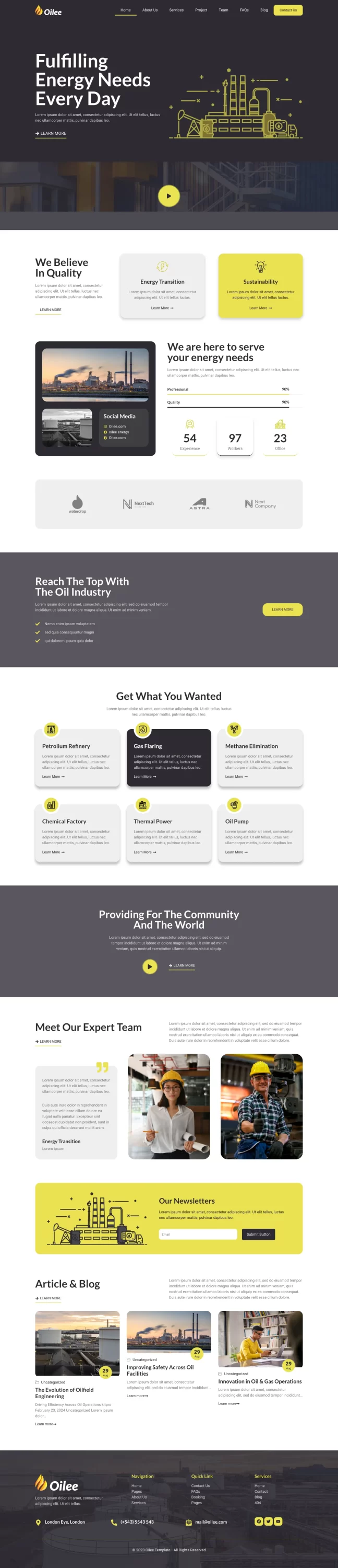 Mẫu website nhà máy sản xuất – Oilee