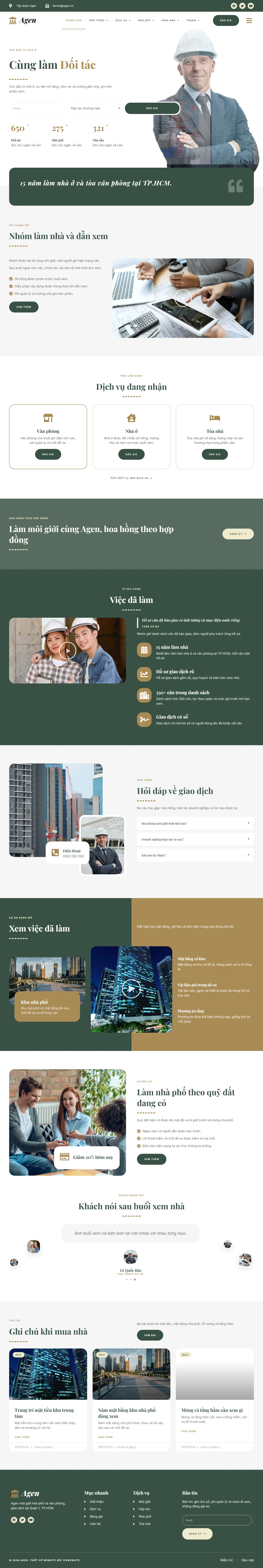 Mẫu website landing page bất động sản – Agen