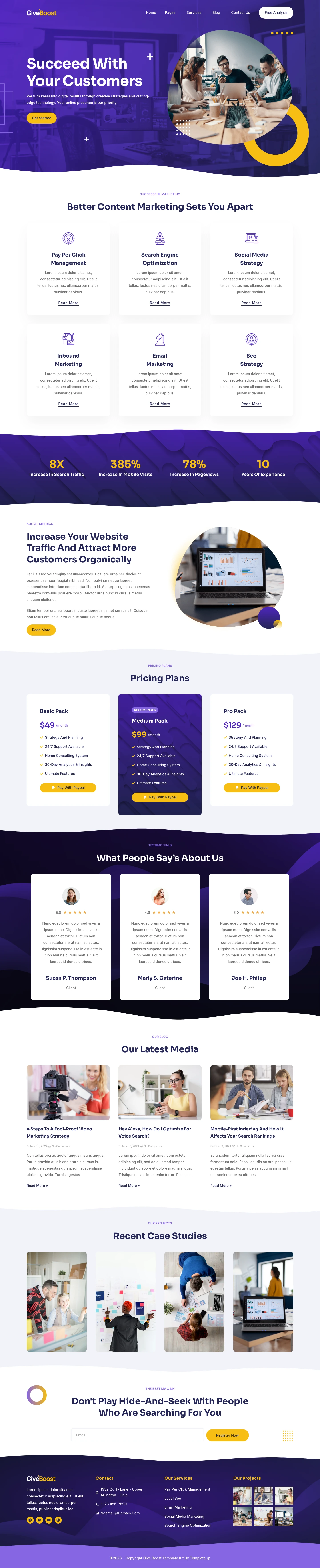 Mẫu website agency marketing – Giveboost