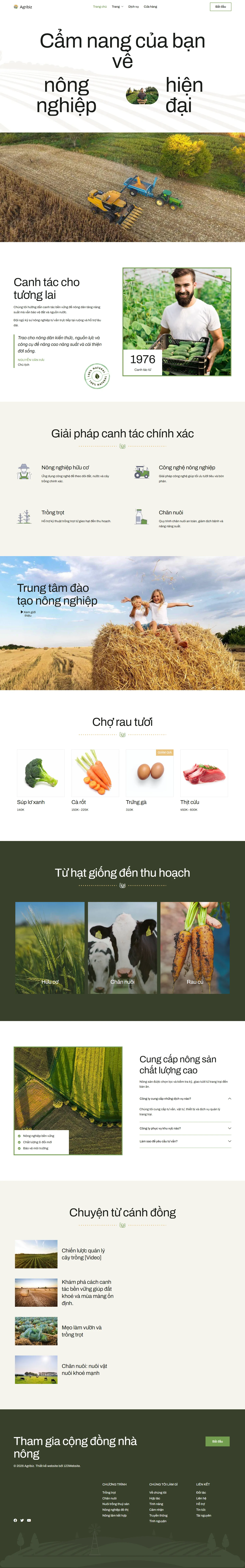 Mẫu website phân bón – Agribiz (bố cục nông nghiệp)