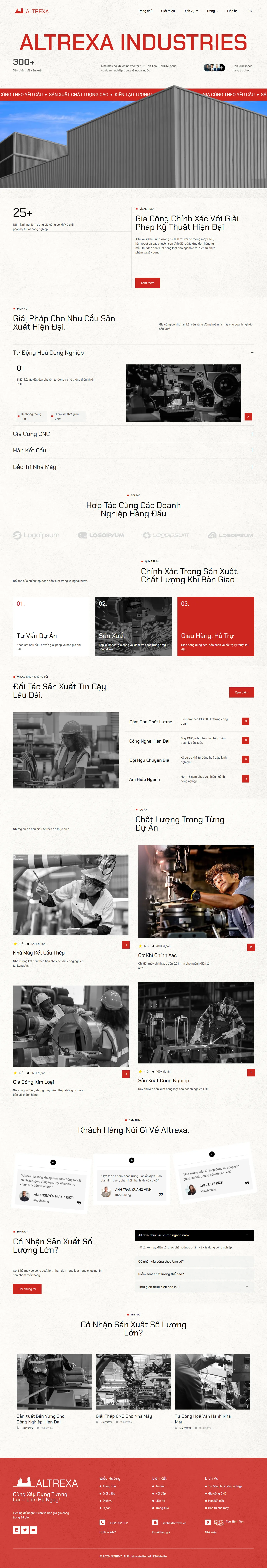 Mẫu website nhà máy sản xuất – ALTREXA