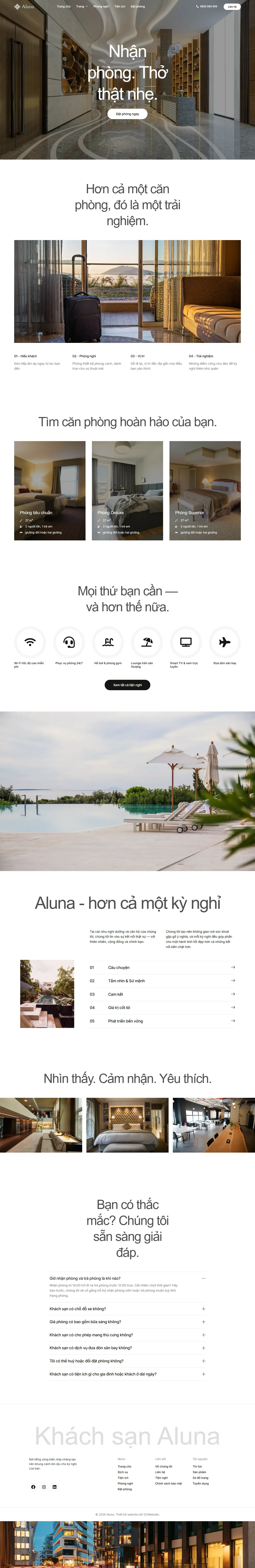 Mẫu website khách sạn – resort – Aluna