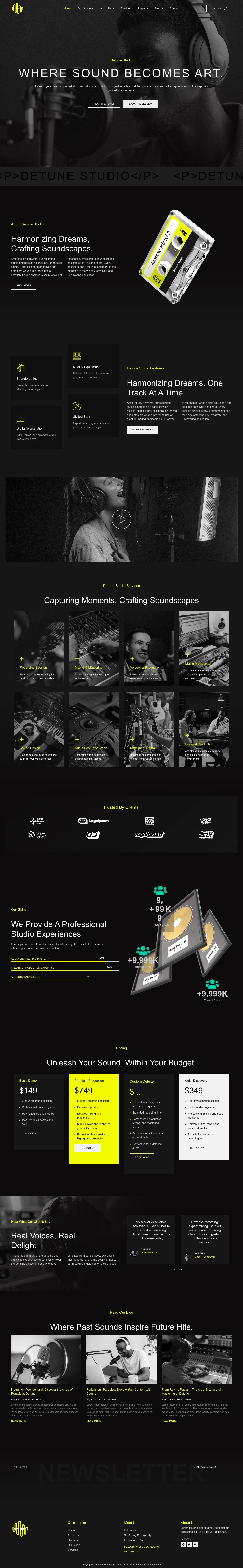 Mẫu website âm nhạc – Detune