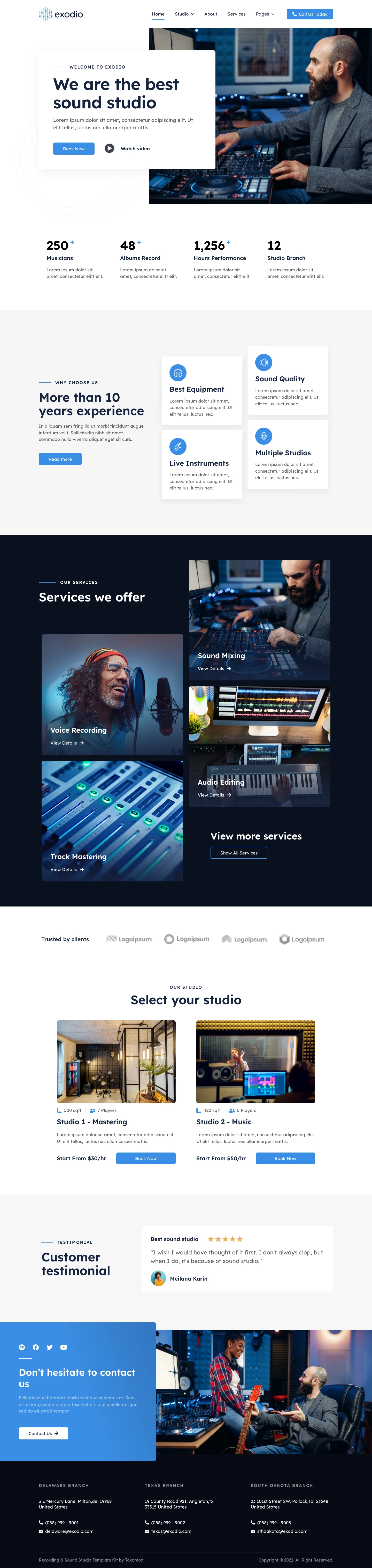 Mẫu website âm nhạc – Exodio