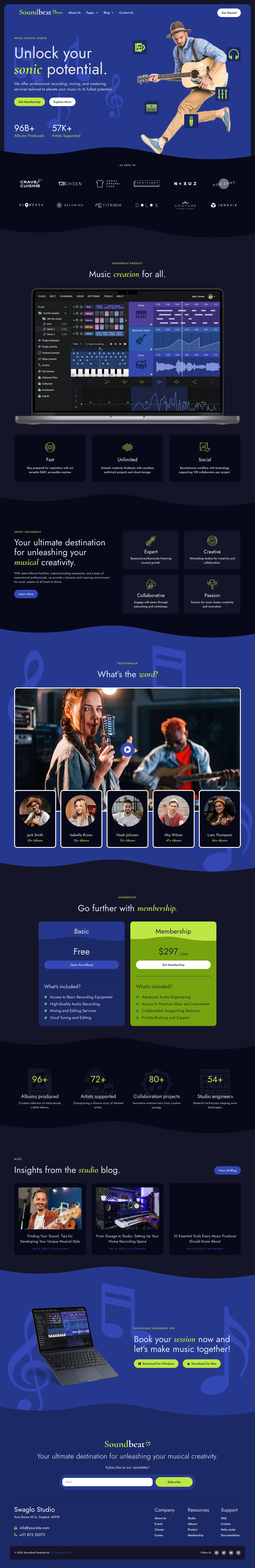 Mẫu website âm nhạc – Soundbeat