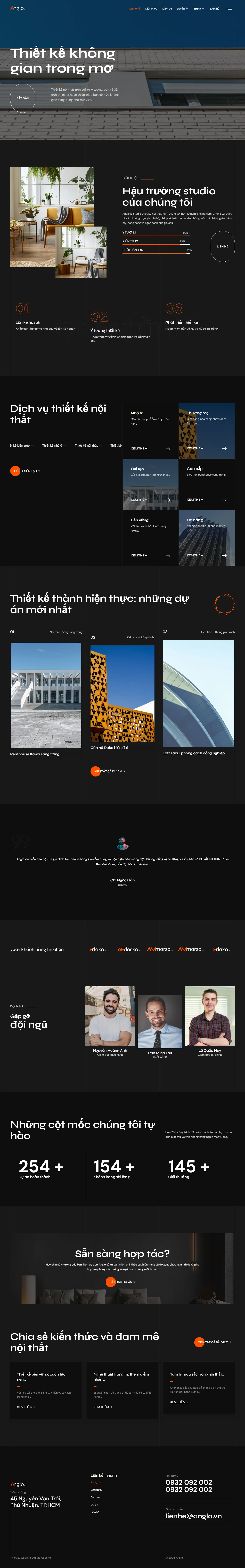 Mẫu website thiết kế nội thất – Anglo