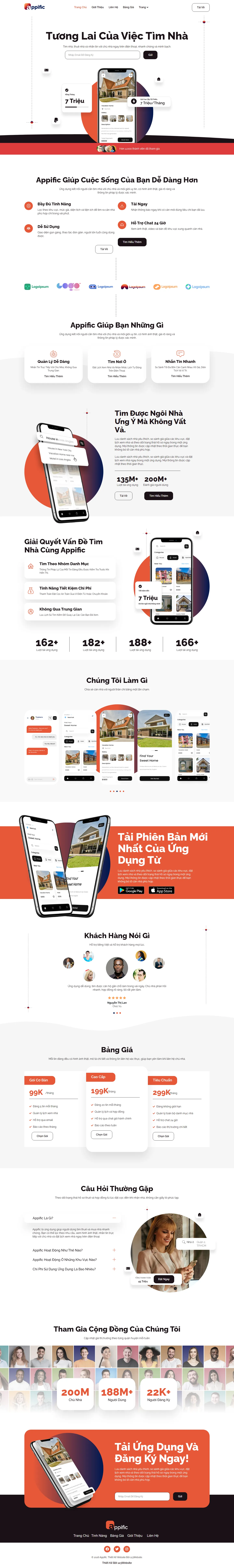 Mẫu website landing page ứng dụng bất động sản – Appific