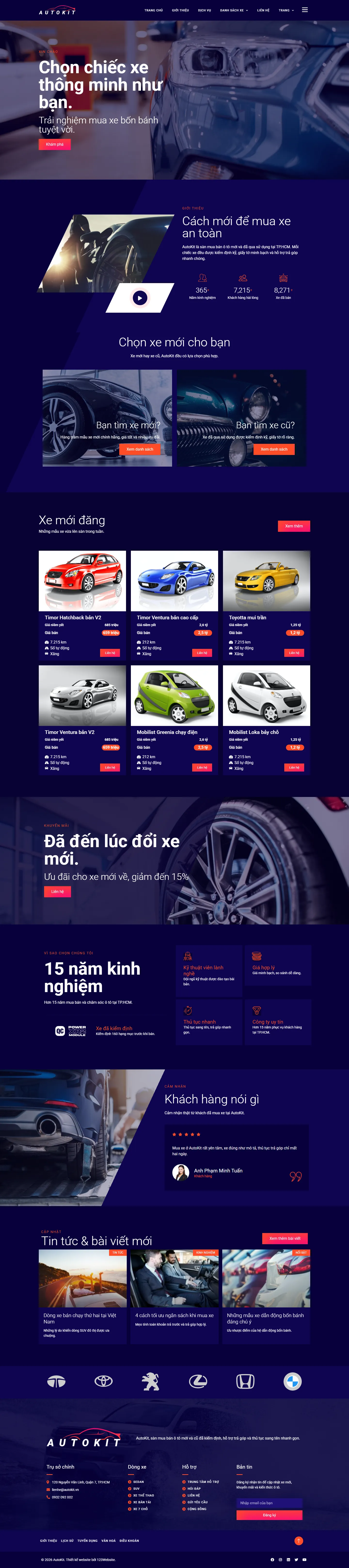 Mẫu website rao vặt mua bán xe – AutoKit