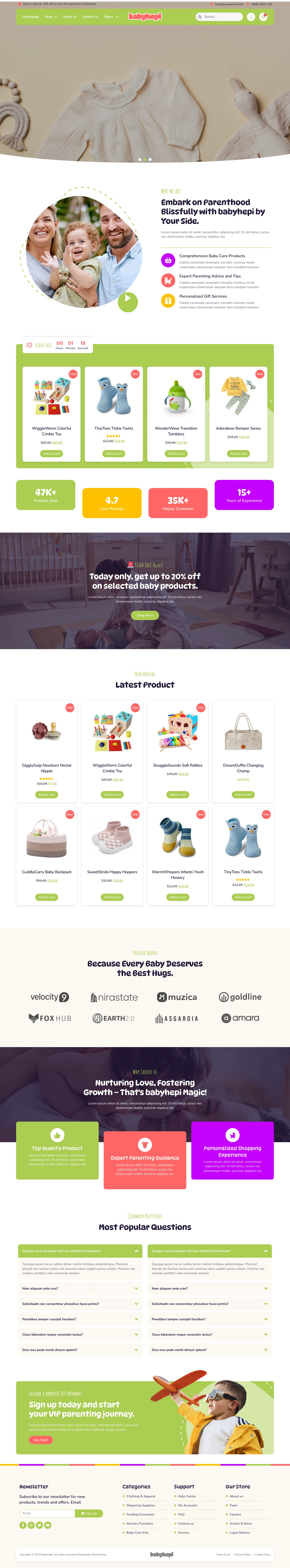 Mẫu website thời trang trẻ em – BabyHepi