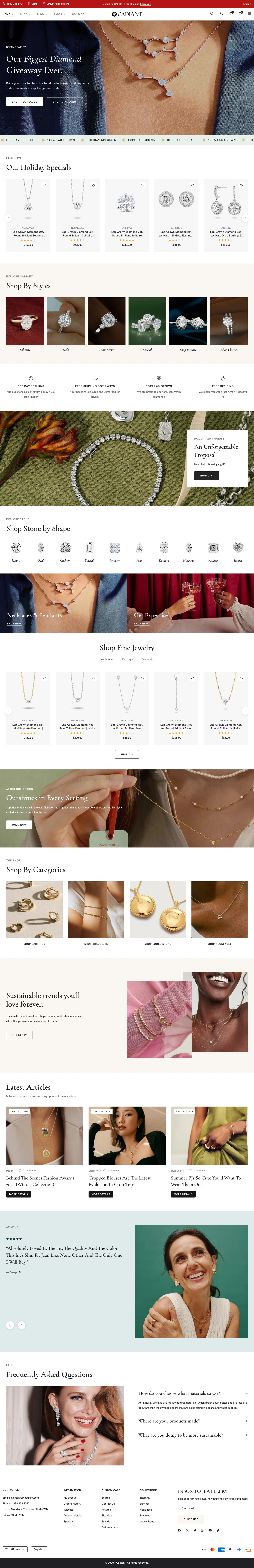 Mẫu website bán hàng phụ kiện – Cadiant