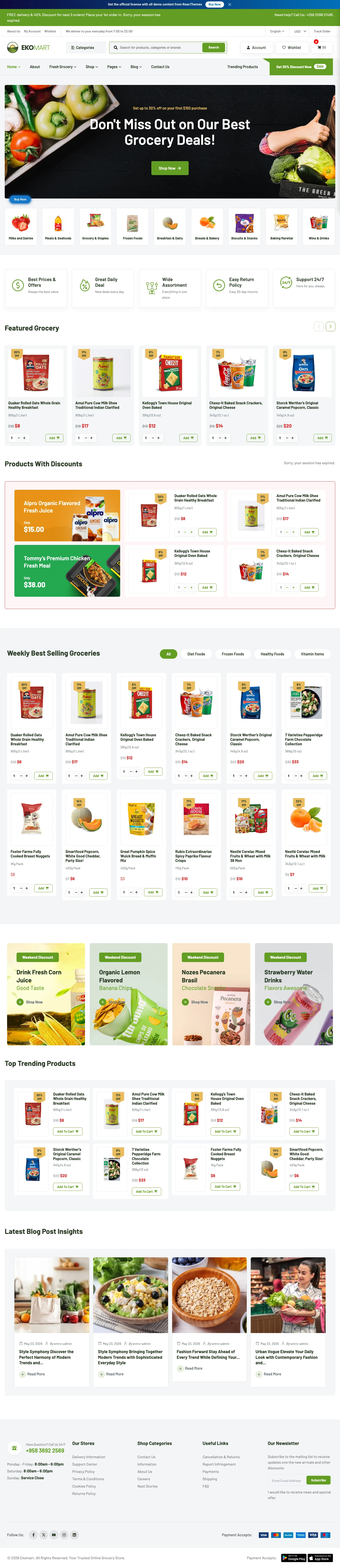 Mẫu website thực phẩm – Ekomart