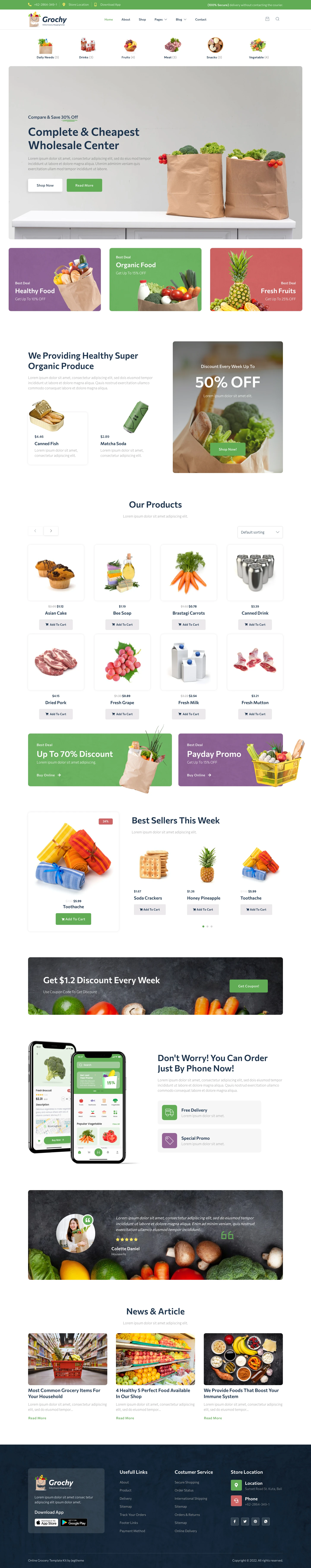 Mẫu website thực phẩm – Grochy
