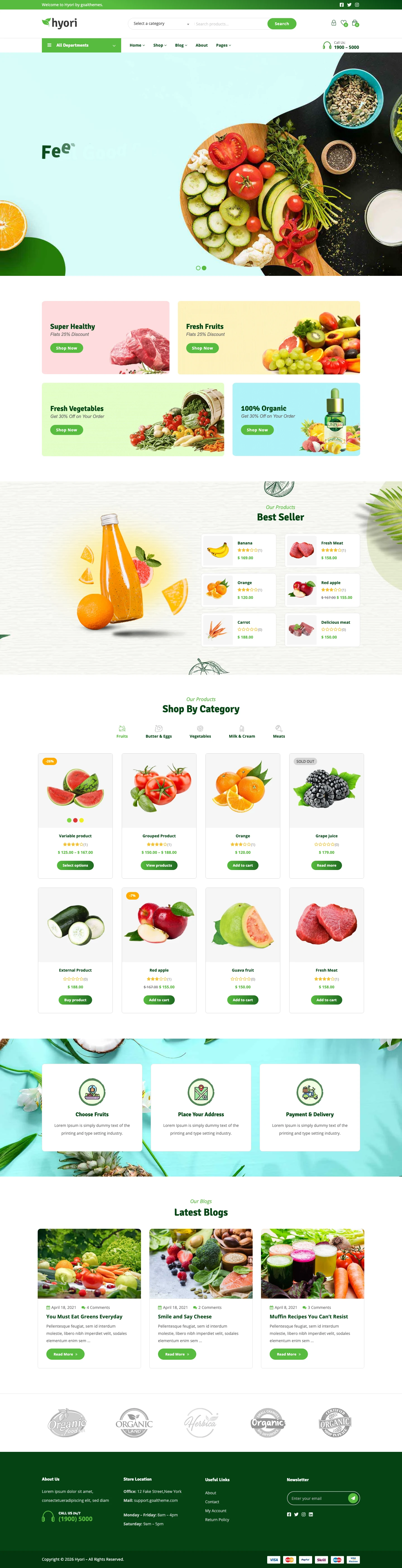 Mẫu website thực phẩm – Hyori
