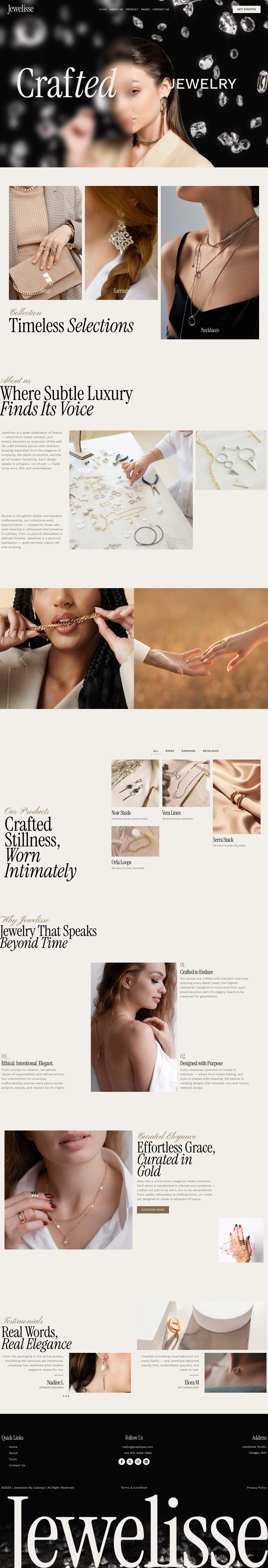 Mẫu website bán hàng phụ kiện – Jewelisse