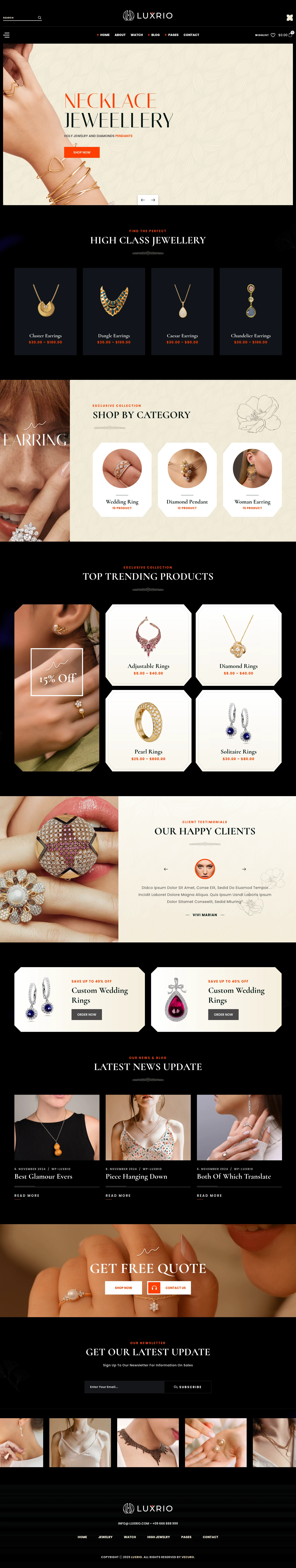 Mẫu website bán hàng phụ kiện – Luxrio