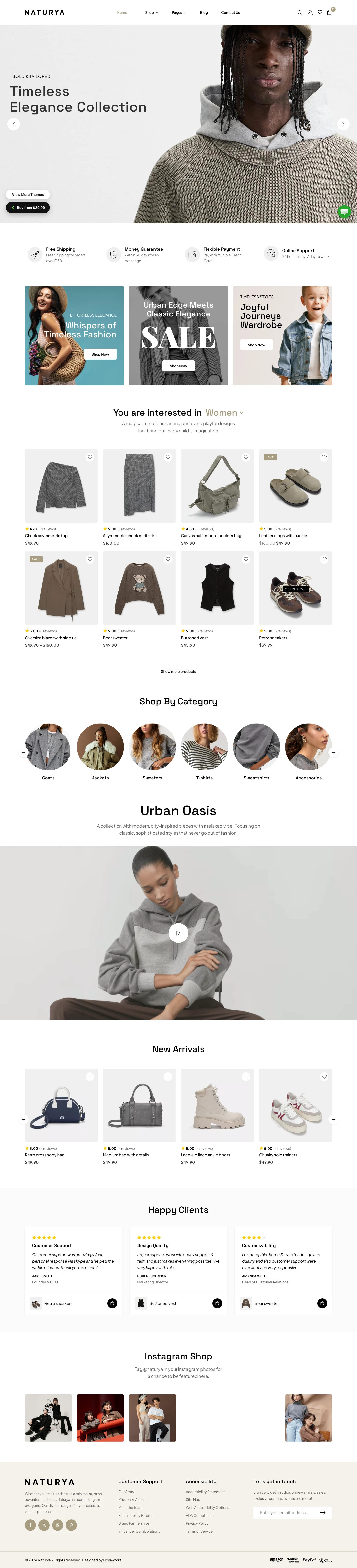 Mẫu website thời trang – Naturya