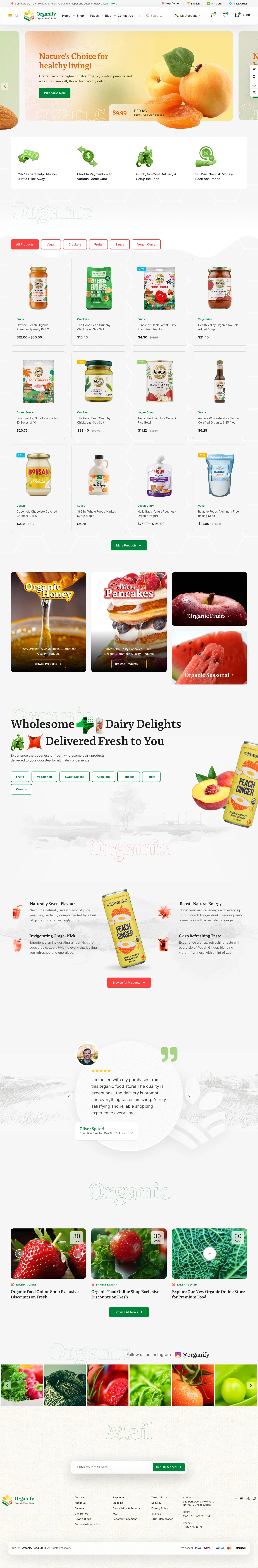 Mẫu website thực phẩm – Organify