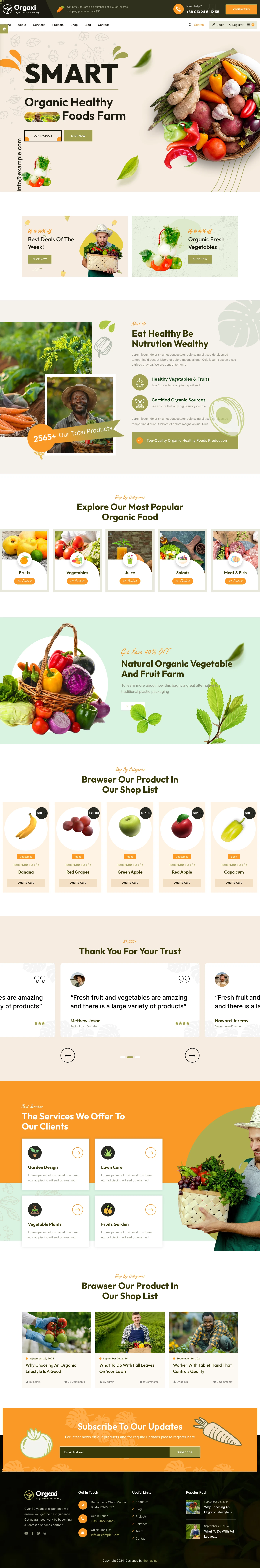 Mẫu website thực phẩm – Orgaxi