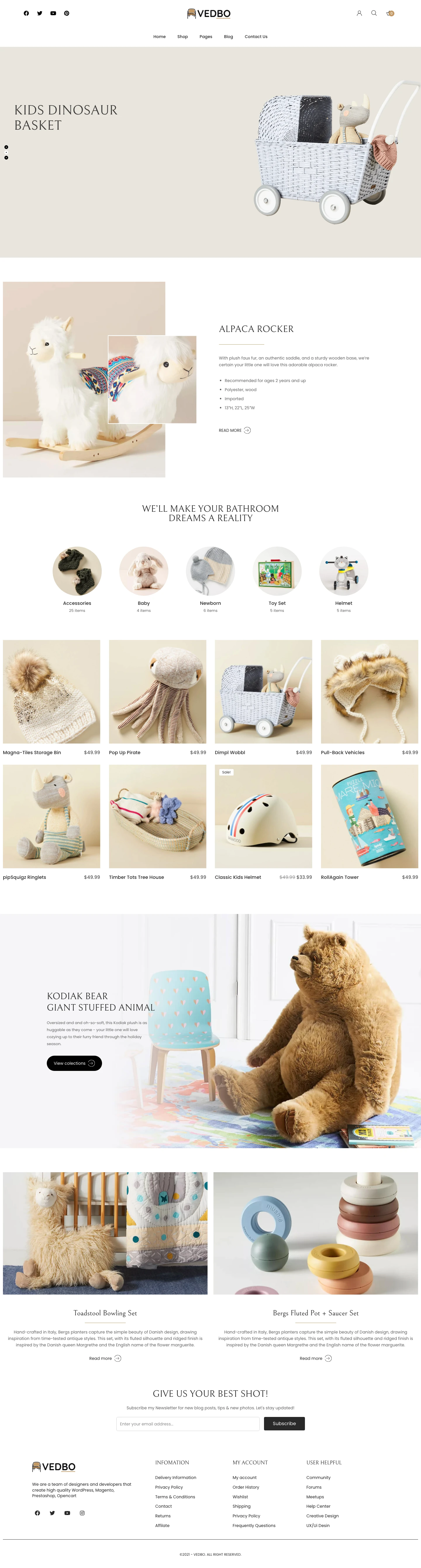 Mẫu website đồ chơi trẻ em – Vedbo Kids Toys