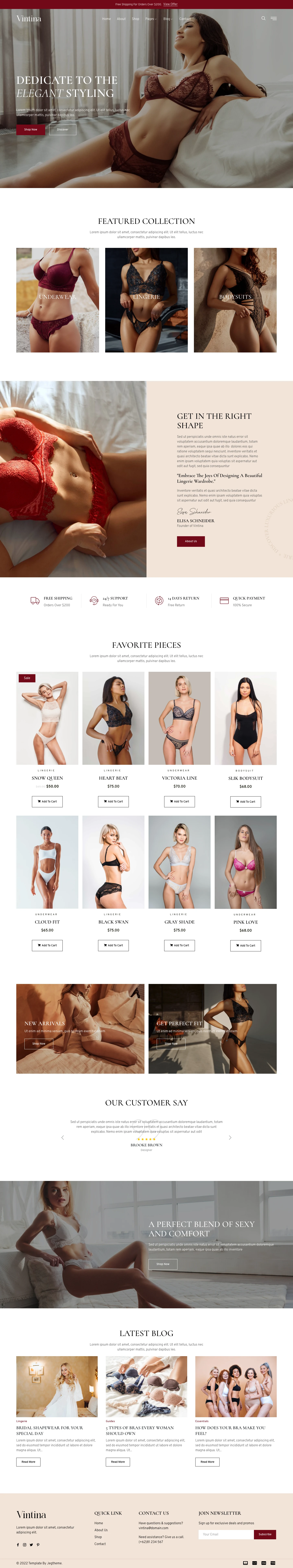 Mẫu website thời trang – Vintina