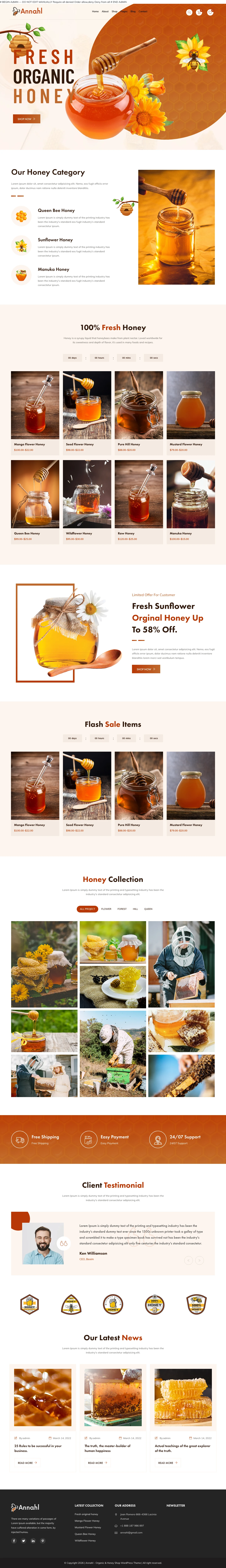 Mẫu website thực phẩm – Annahl