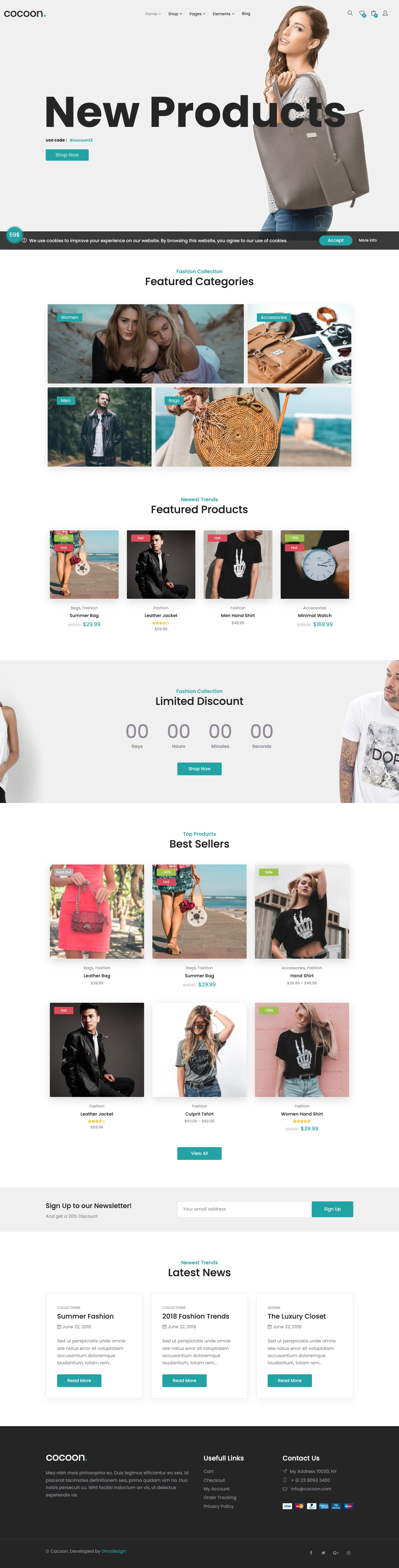 Mẫu website thời trang – Cocoon