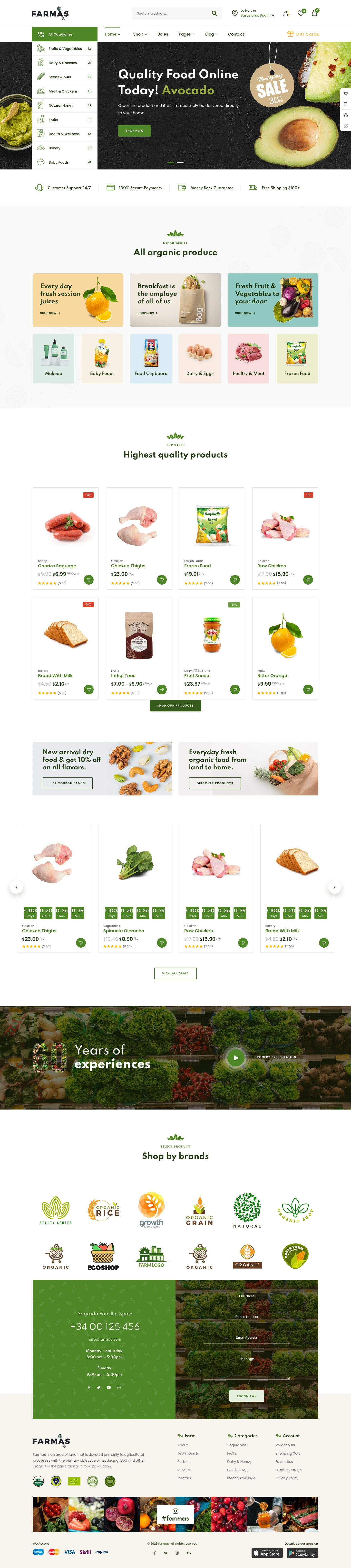 Mẫu website thực phẩm – Farmas
