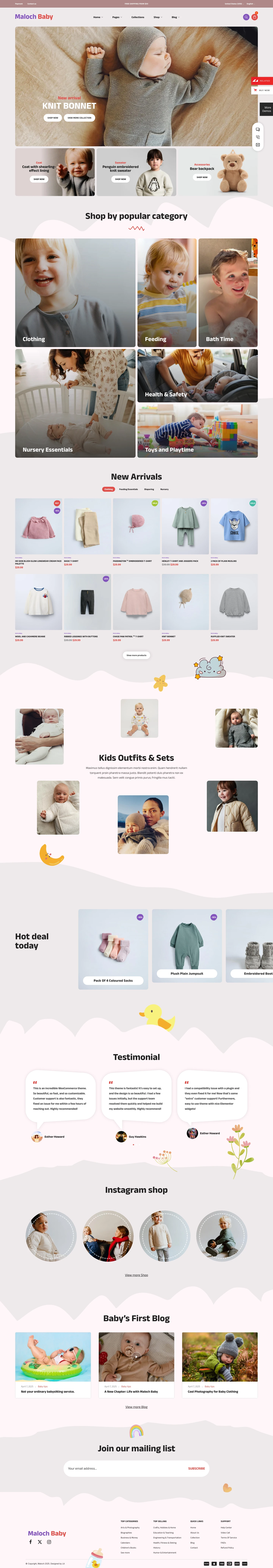 Mẫu website thời trang trẻ em – Maloch Kids