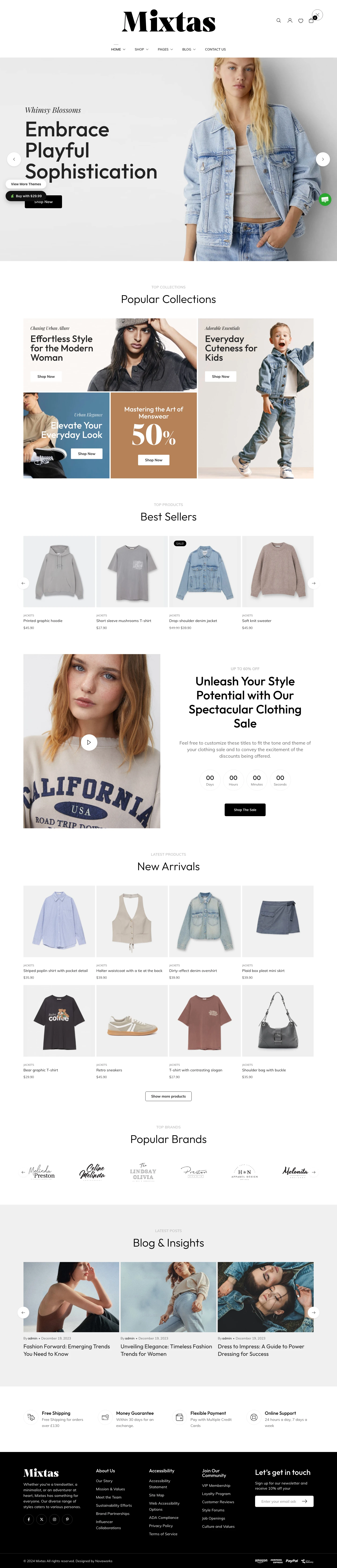 Mẫu website thời trang – Mixtas
