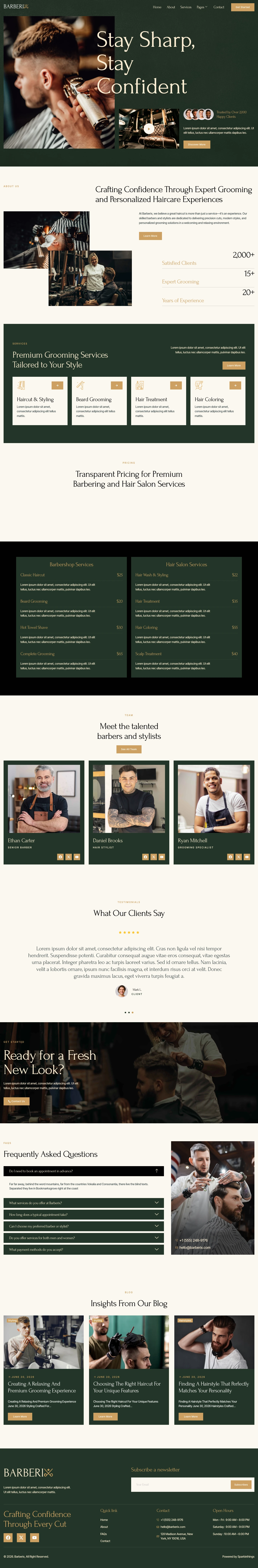 Mẫu website barber shop – Barberix