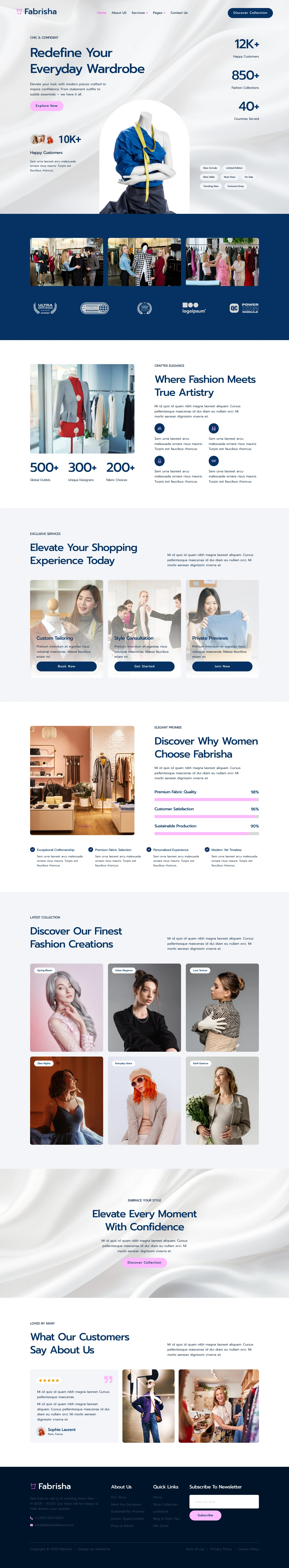 Mẫu website thời trang – Fabrisha