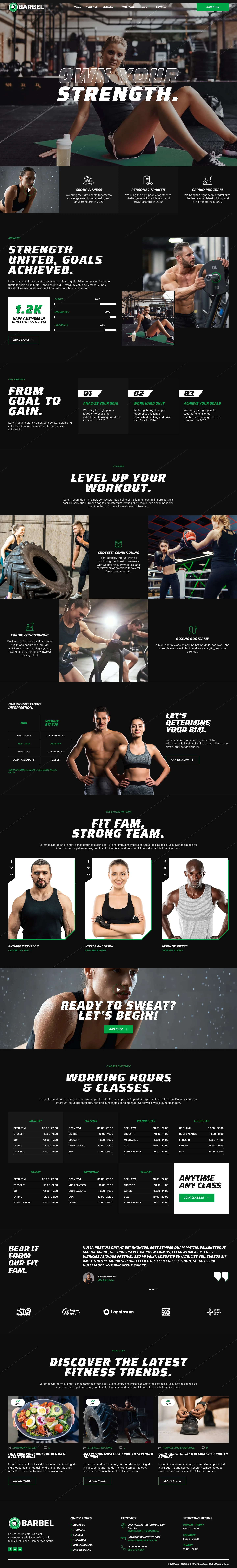 Gym Website Template – Barbel