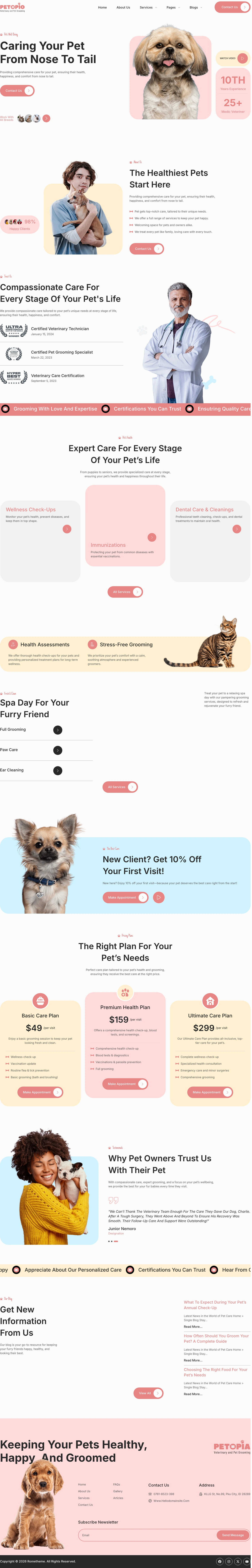 Mẫu website thú cưng – Petopio