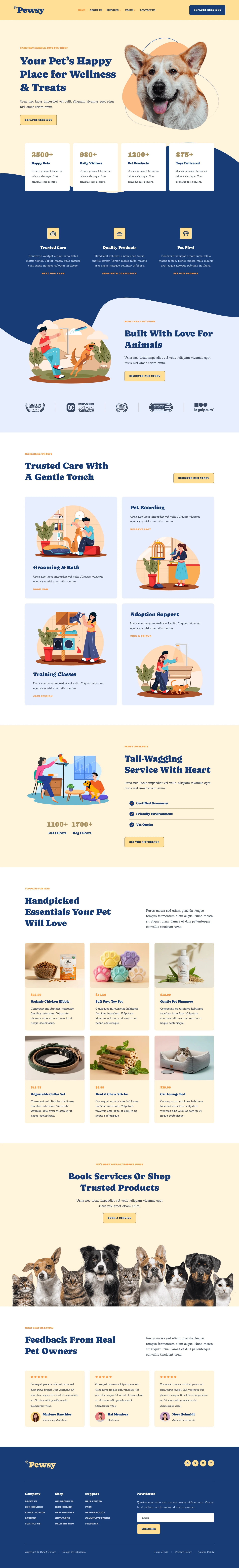 Mẫu website thú cưng – Pewsy