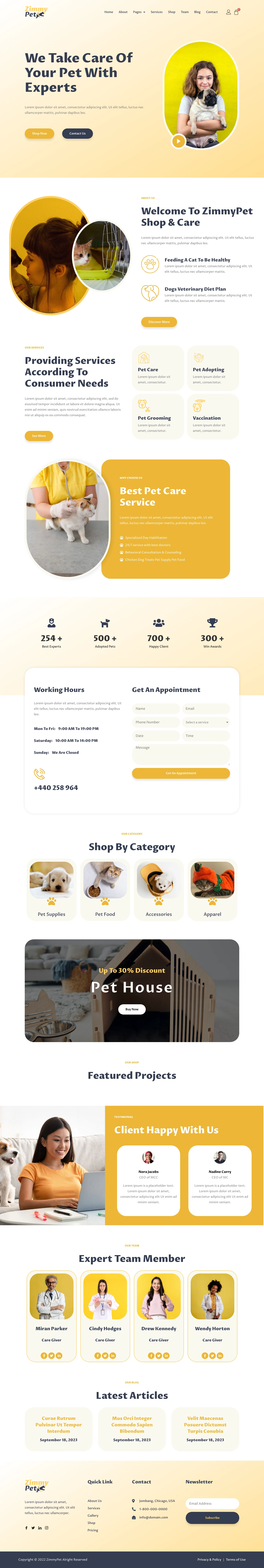 Mẫu website thú cưng – ZimmyPet