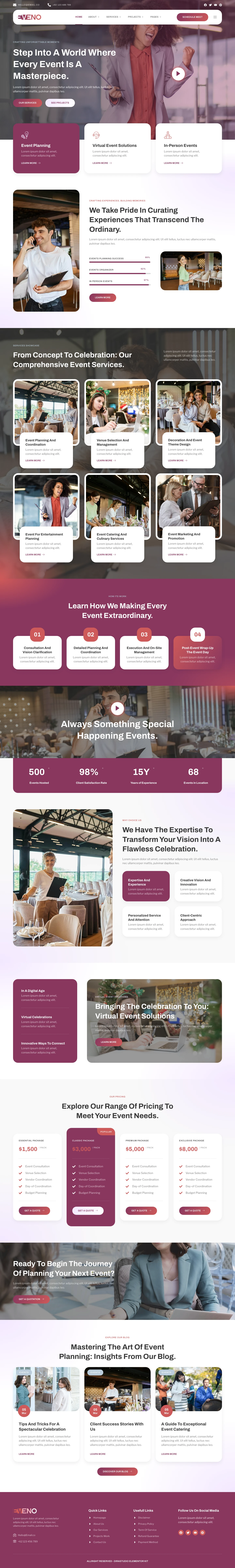 Mẫu website dịch vụ giải trí – eveno