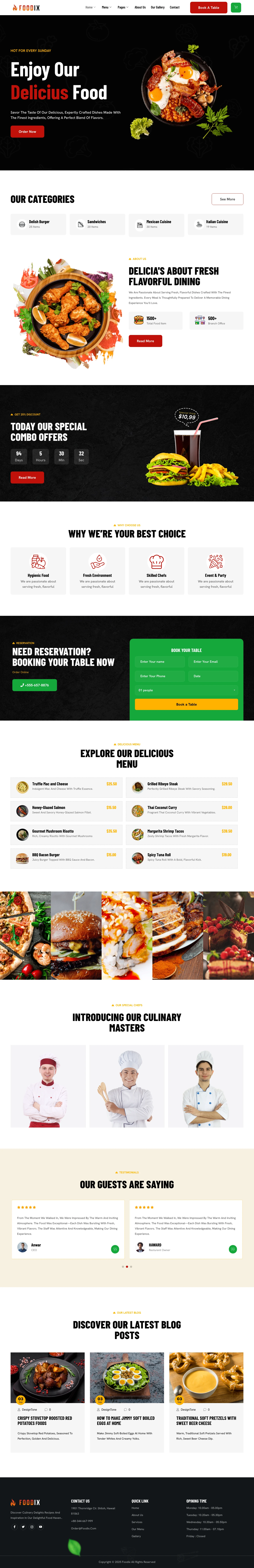 Mẫu website thực phẩm – Foodix