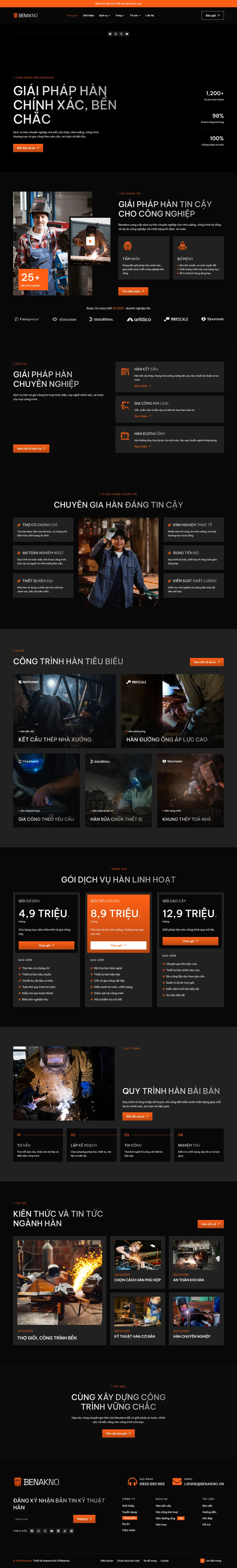 Mẫu website nhà máy sản xuất – Benakno