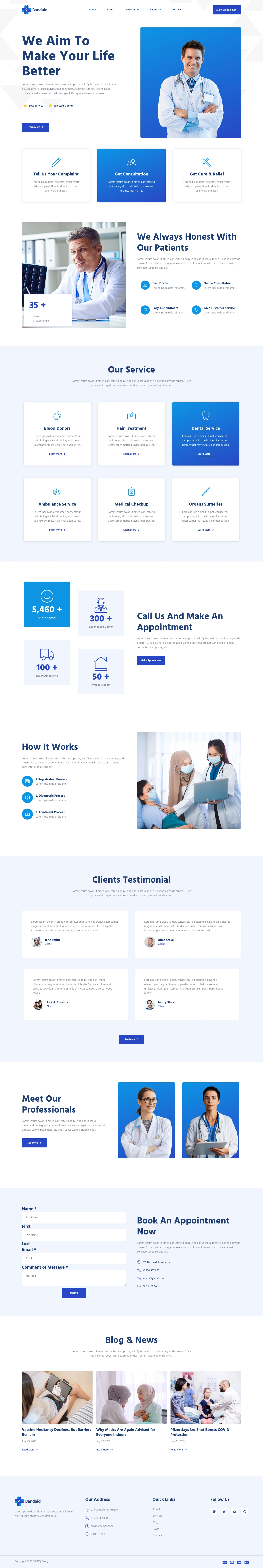 Mẫu website bệnh viện – Bandaid
