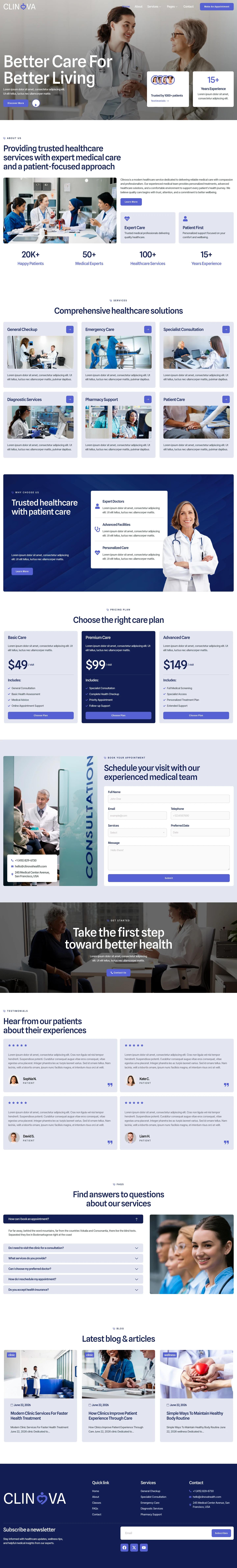 Mẫu website bệnh viện – Clinova