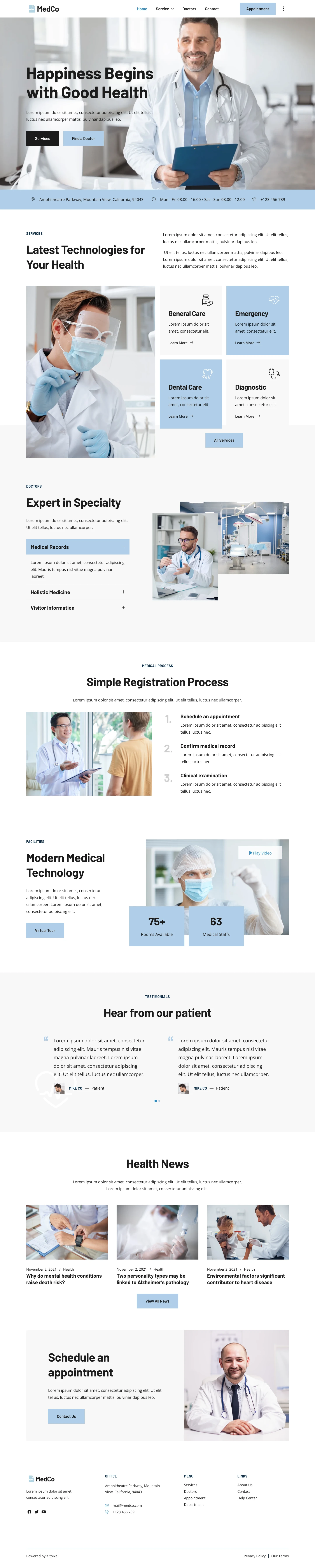 Mẫu website bệnh viện – Medco